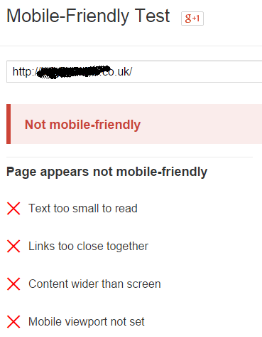 mobile friendly fail